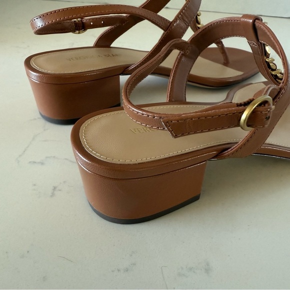 New Veronica Beard Andie Leather chain Slingback heeled sandal size: 6 - Picture 4 of 4
